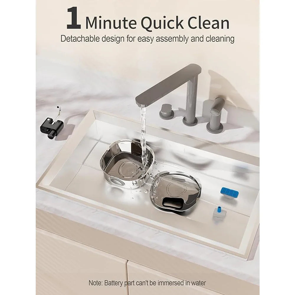 3.2L Stainless Steel Pet Water Feeder,4000mAh Battery Wireless Auto Cat Fountain