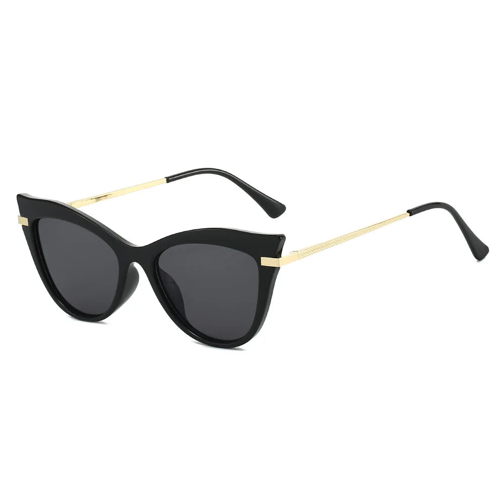 JNPCXI New Cat Eye Double Color Sunglasses Women Fashion Gradient Shades UV400 Eyeglass Frame Men