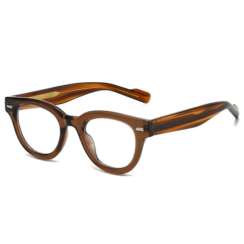 JNPCXI Cat Eye Sunglasses Women Fashion Clear Lens Frame Men Retro Rivet Punk Round Green Leopard Shades UV400 Sun Glasses