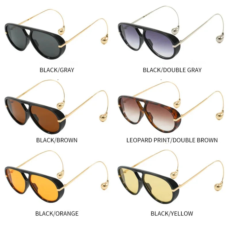 JNPCXI Oversize Unique Pilot Sunglasses Fashion Punk Sun Glasses Shades UV400