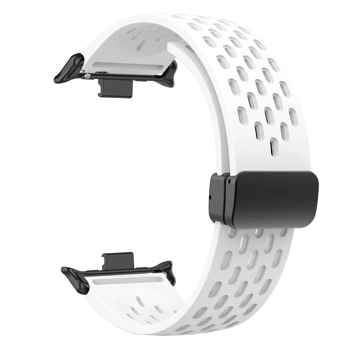 White Silicone Strap Redmi Watch 5/4, Magnetic Sports Band Mi Band 9/8 Pro