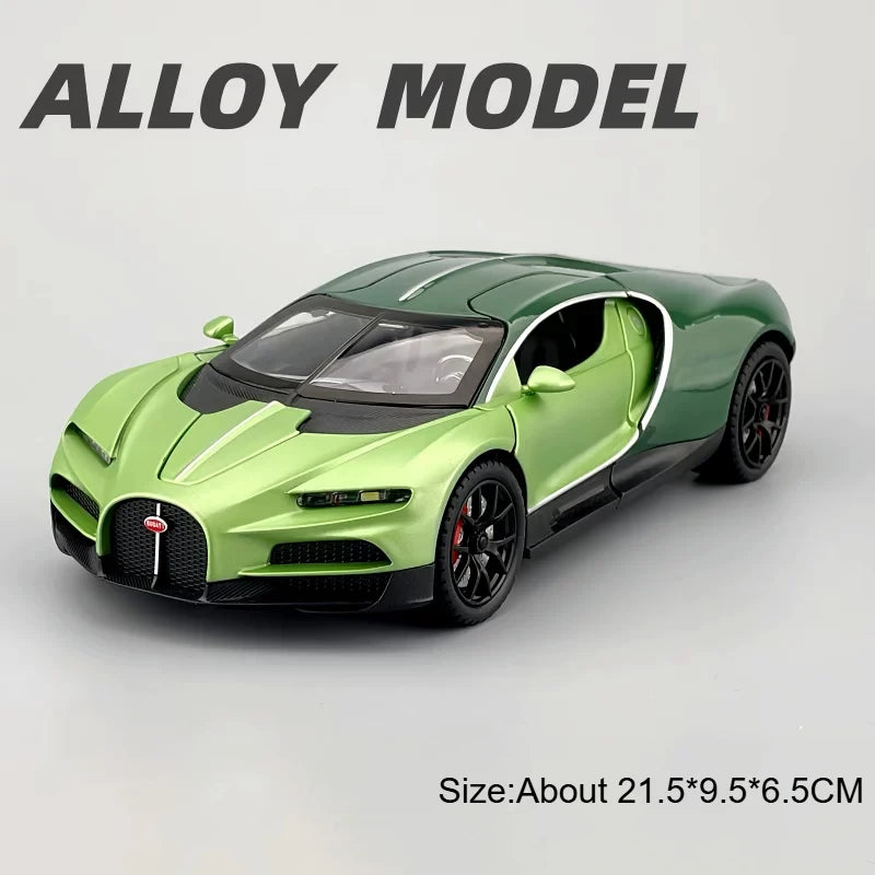1:24 Tourbillon Atlantic Alloy Miniature Sportscar Model Diecast Toys Sound Light Pull Back Doors Opened Vehice Collect Ornament