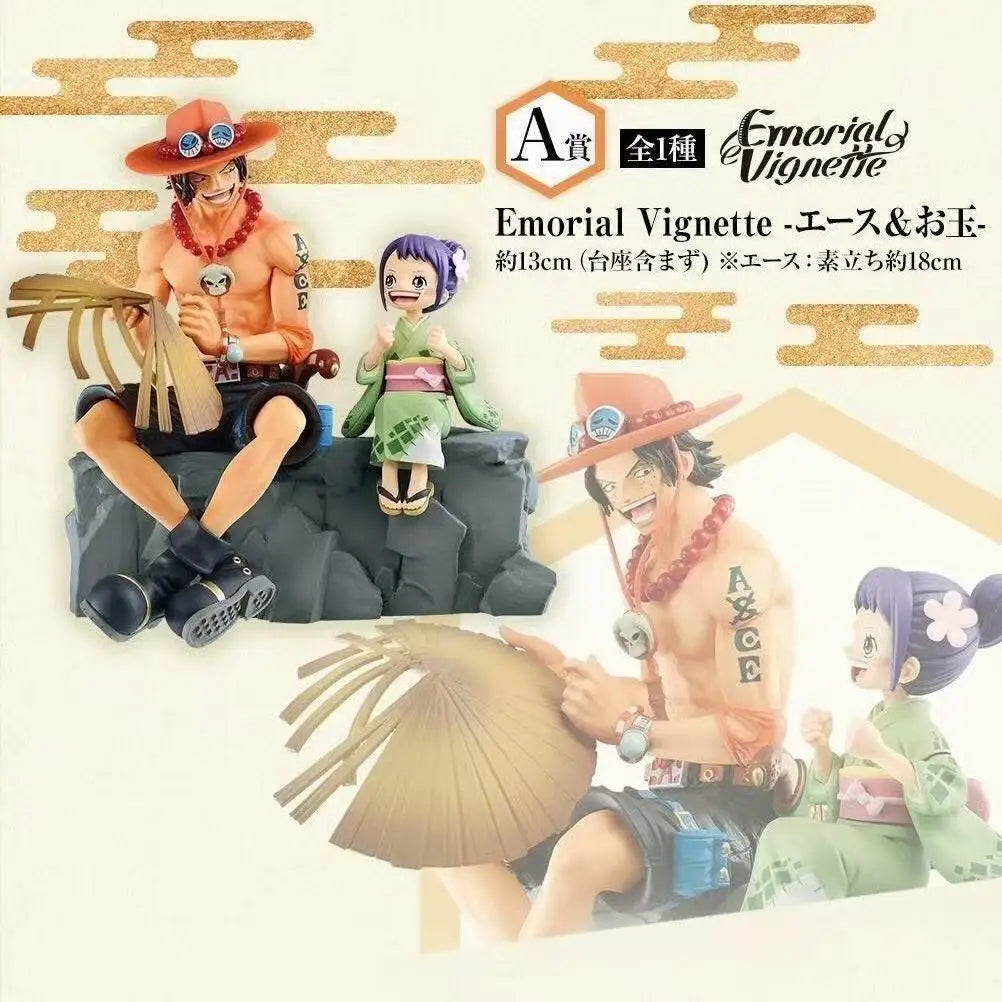 Bandai Original One Piece Ichiban Kuji Wano Country Ace Tama Luffy Zoro Kozuki Oden Hiyori Anime Figures Toys for Kids Gift