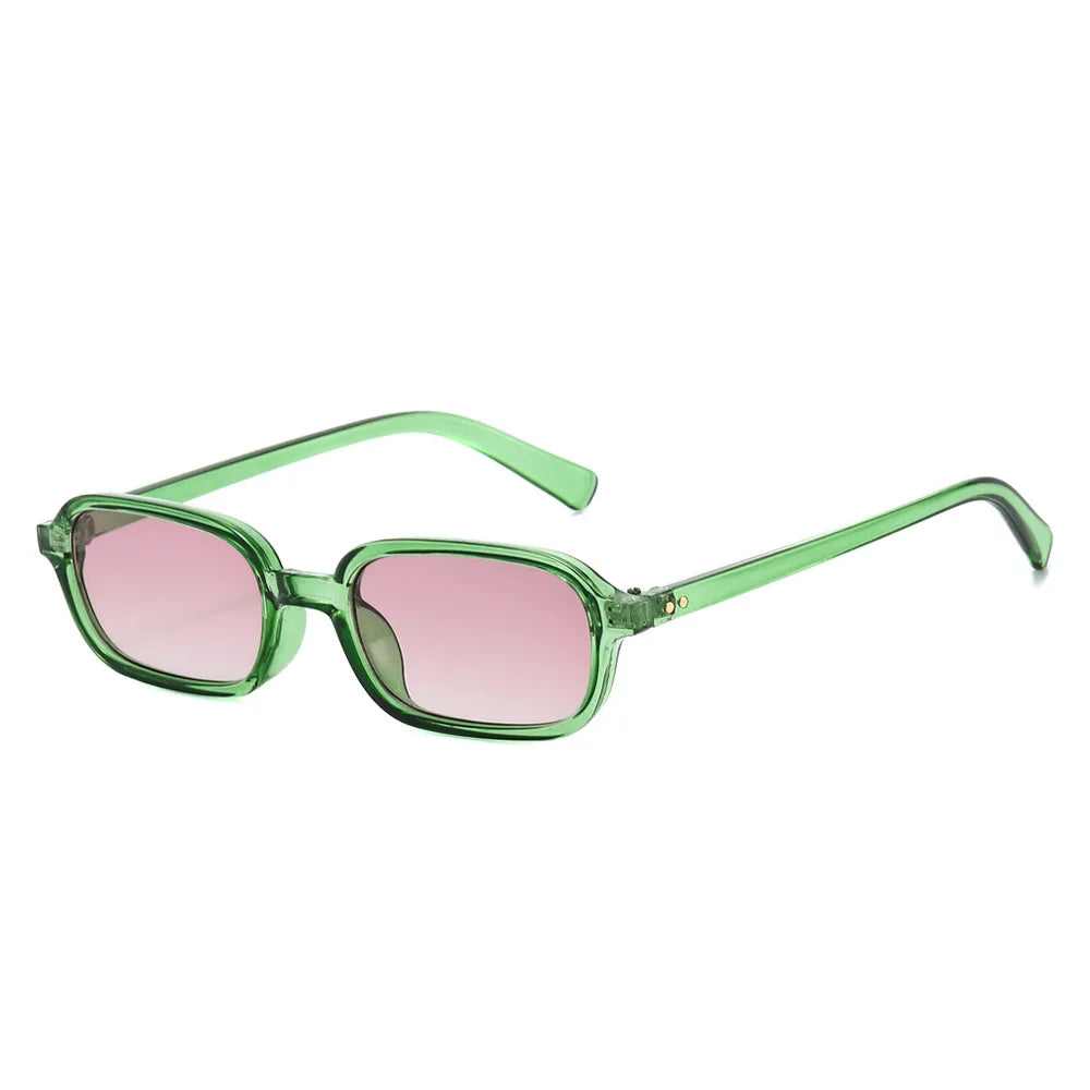 JNPCXI New Retro Small Rectangle Sunglasses Women Fashion Rivets Leopard Champagne Shades UV400 Men Punk Sun Glasses