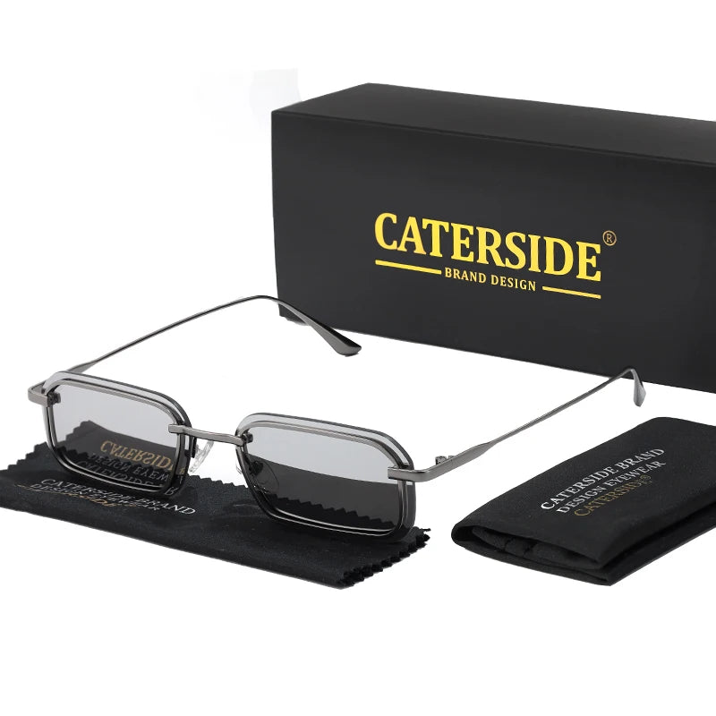 CATERSIDE Retro Punk Sunglasses Men's Square Small Frame Sun Glasses Women Personalized Outdoor Sports Eyewear Summer UV400