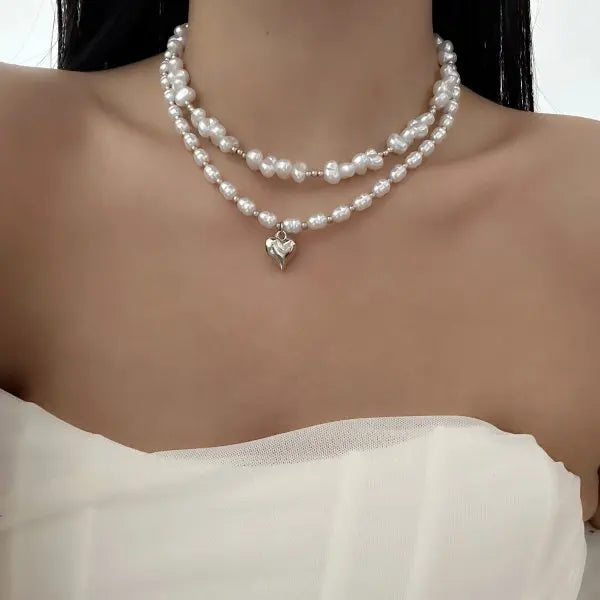 Elegant Baroque Imitation Pearl Choker Necklace for Women Retro Gold Color CCB Beads Clavicle Chain Necklace Party Daily Jewelry