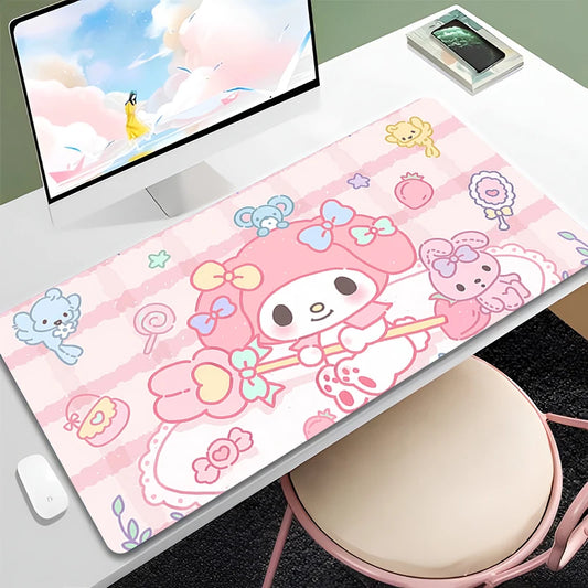 Melody2 Cute Mouse Pad Large Hello Kitty Kuromi Kawaii Mouse Mat Pink Desk Mat