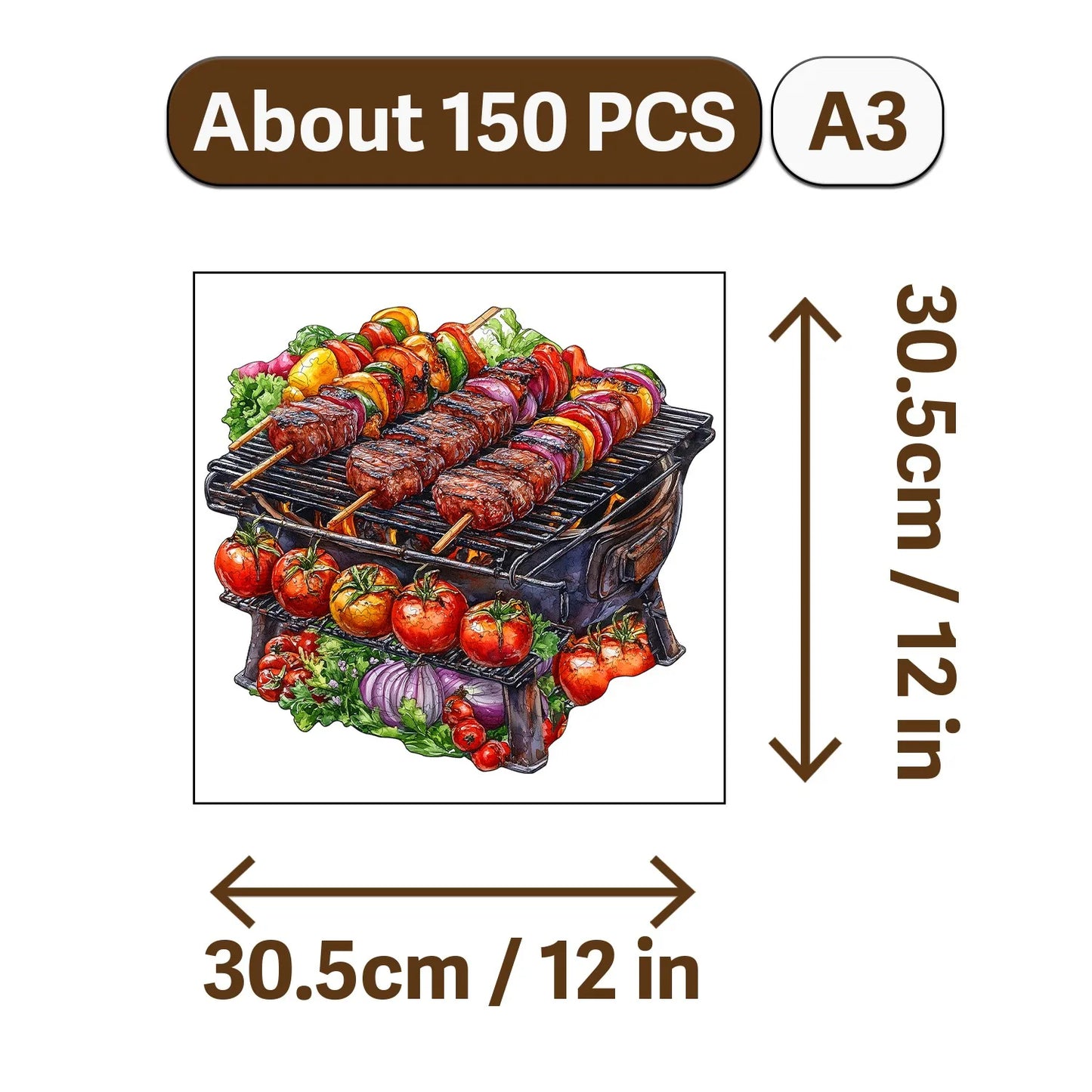 Crown and Cuisine Theme Wooden Jigsaw Puzzle Wood Home Decor Painting Christmas and Halloween Gift Toy For Teen And Kid