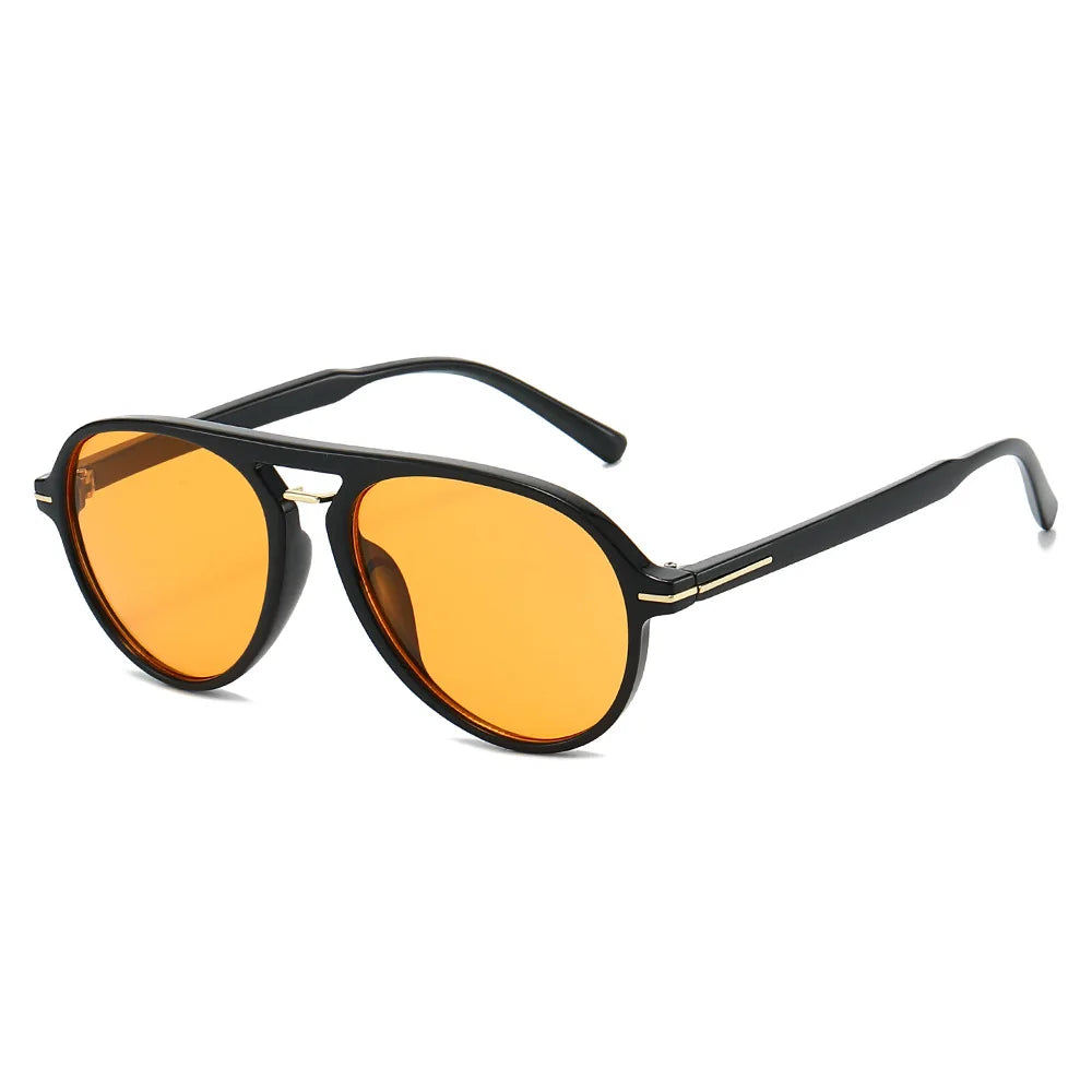 JNPCXI New Fashion Pilot Sunglasses Women Double Bridges Shades Retro Men Candy Color Gradient Trending Sun Glasses UV400