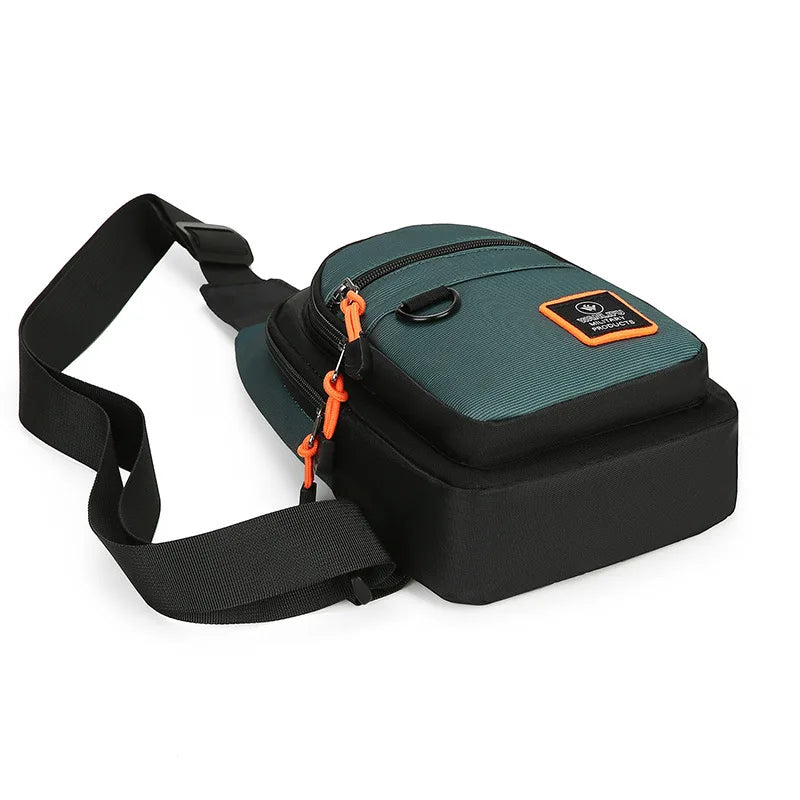 Men's Chest Casual Messenger Bag, Multifunctional Crossbody Shoulder Sling Bag