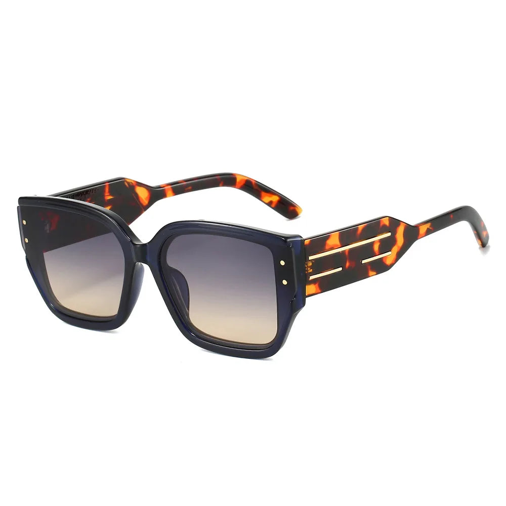 JNPCXI Vintage Square Women Gradient Sunglasses UV400 Fashion Transparent Blue Men Outdoor Sun Glasses