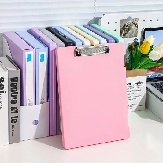 Durable Plastic A4 File Organizer with Clip, Large Capacity, Multi-Functional Document Holder for Students & Office Use