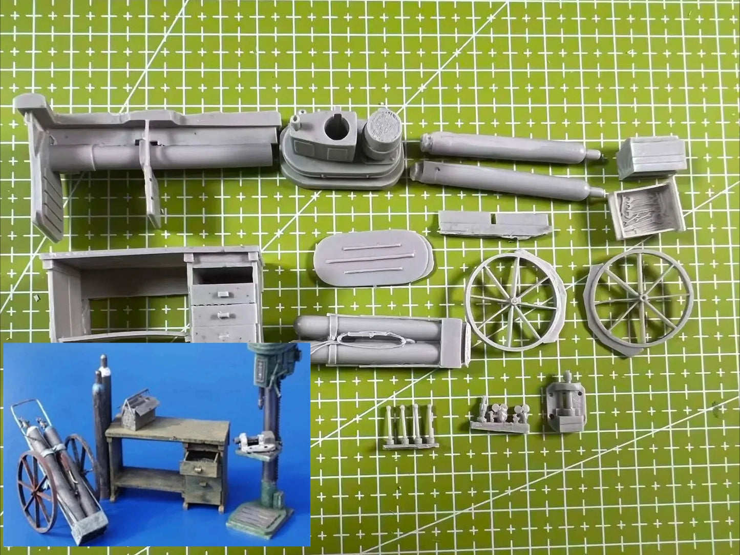 1:35 Resin Model GK Scene Layout Drilling Site Maintenance Scene Assembly Model Unpainted