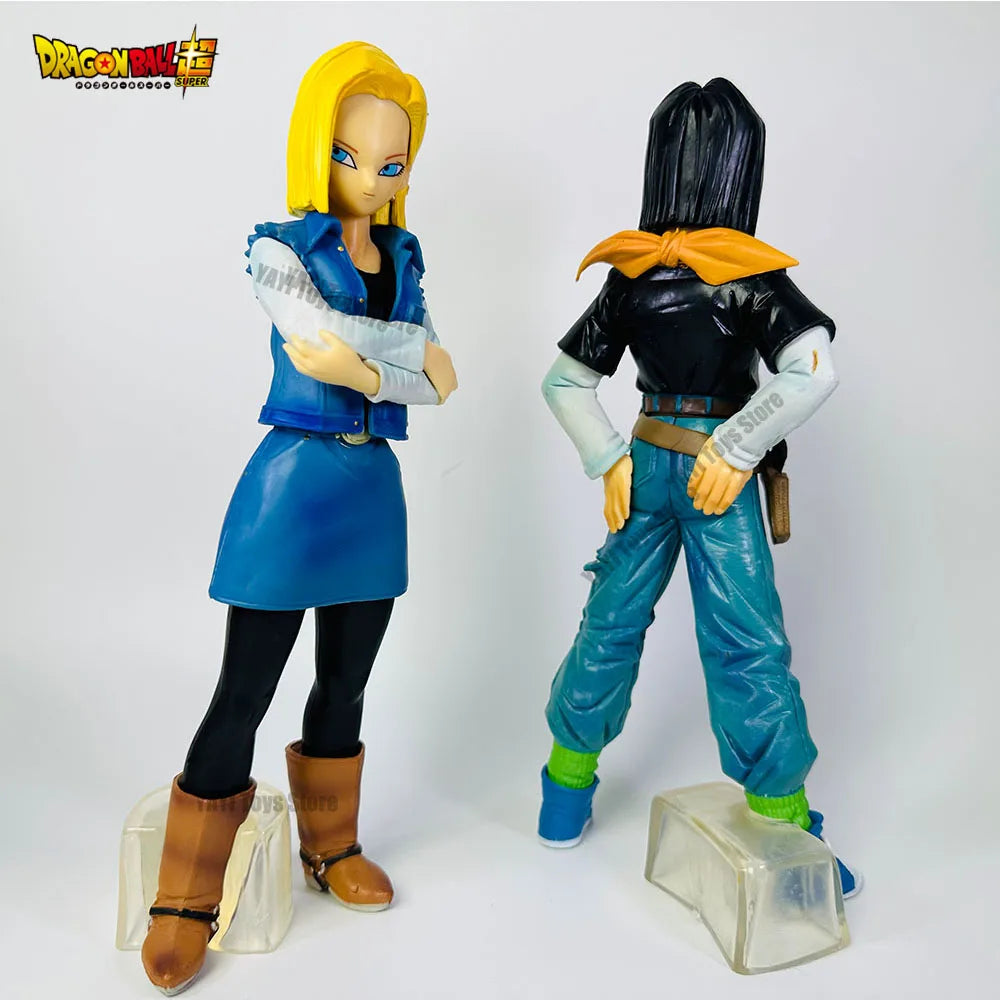 25CM Dragon Ball Z Android 17 18 Anime Figure Android 18 PVC Action Figures