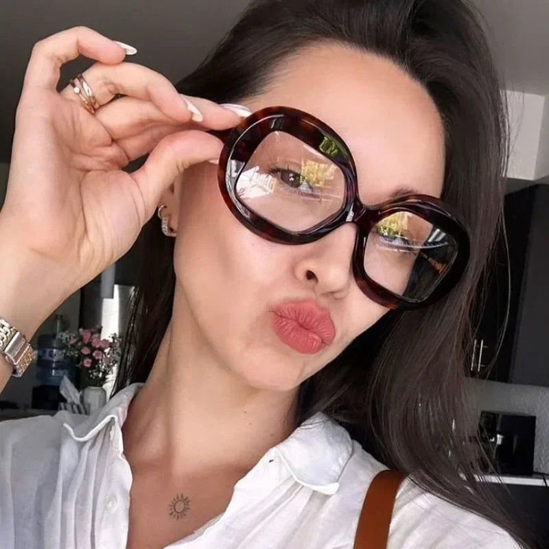 JNPCXI Vintage Round Spectacle Frame Women Luxury Oval Anti Blue Light Glasses Frame Retro Fashion Men Sunglasses