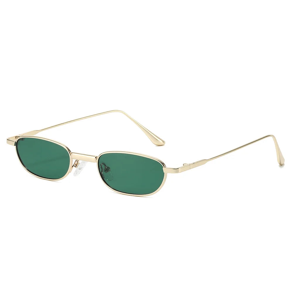 JNPCXI New Small Rectangle Women Polarized Sunglasses Fashion Clear Ocean Lens Shades UV400 Men Trending Metal Sun Glasses