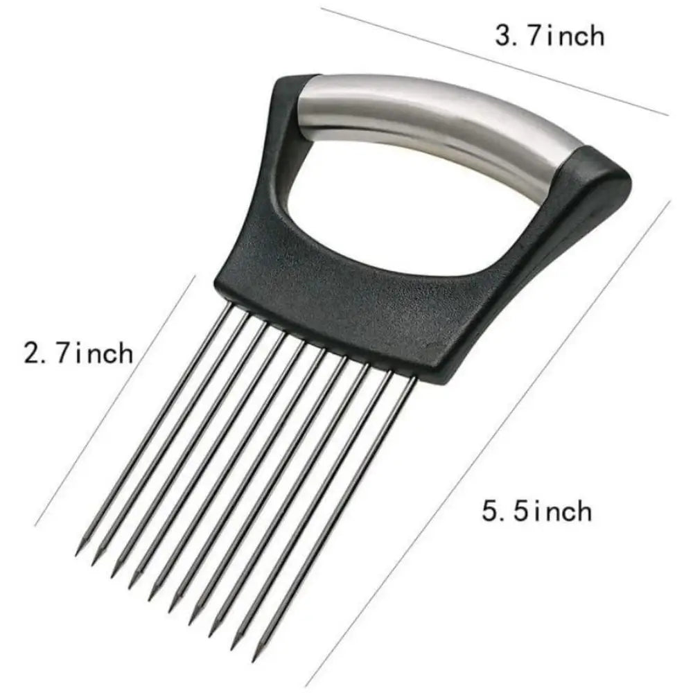 Stainless Steel Onion Slice Holder, Onion Holder For Slicing, Lemon Slicer Vegetable Cutter, Chopper Slicing Home Kitchen Tools