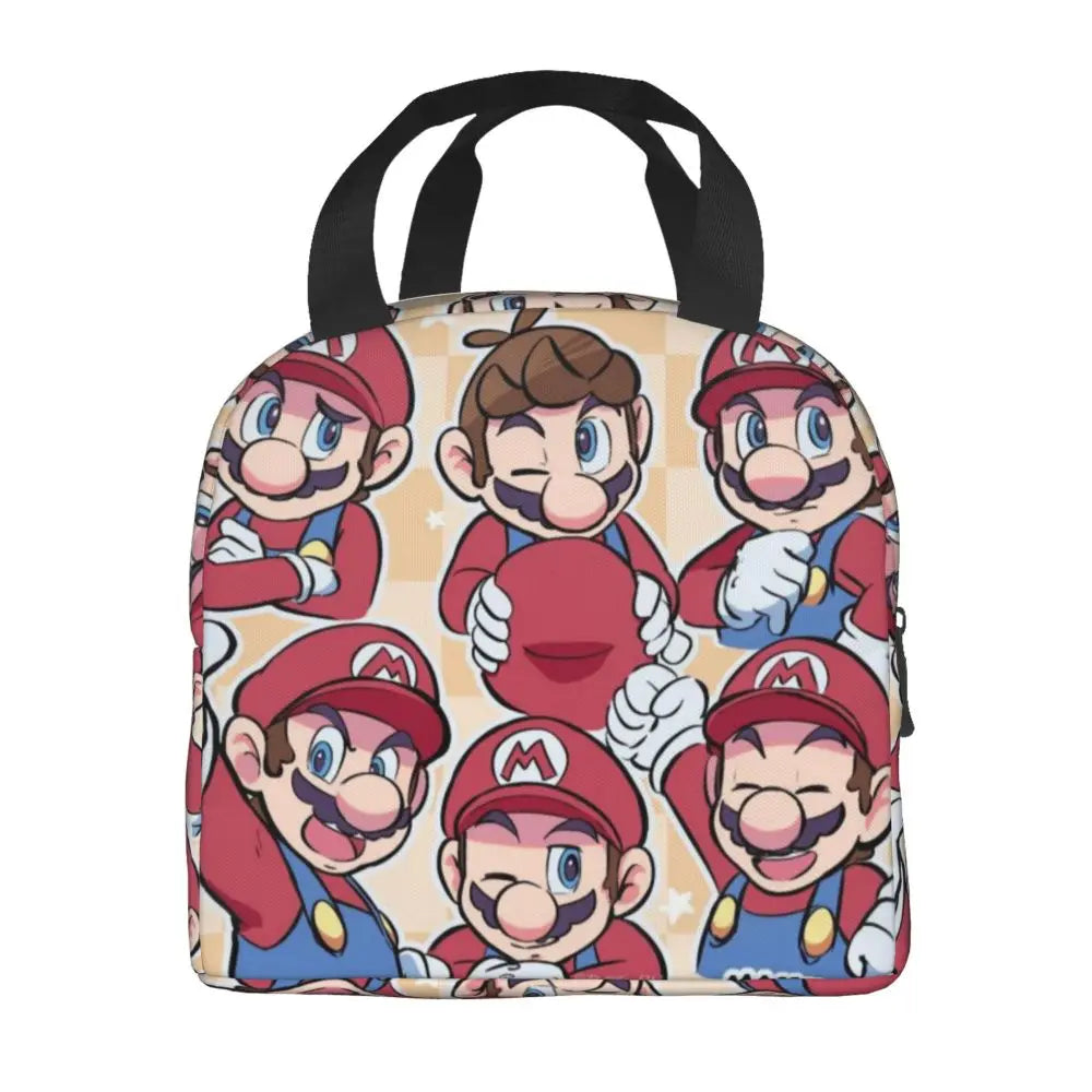 Custom Mario SuperBros Insulated Lunch Bag Reusable Thermal Cooler Lunch Box M18