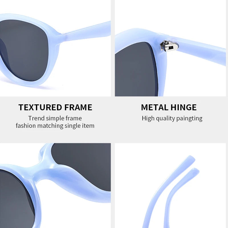 JNPCXI Retro Cat Eye Women Sunglasses Shades UV400 Fashion Brown Tea Trending Rivets Punk Men Sun Glasses