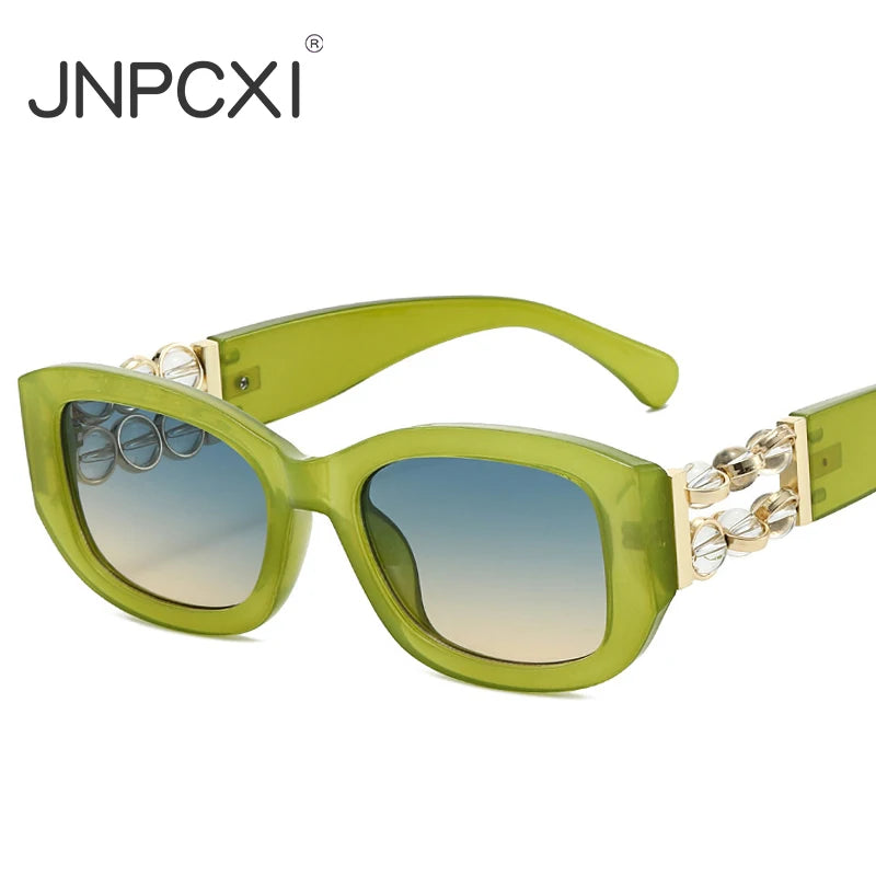 JNPCXI Retro Design Women's Sunglasses Ins Style Beads Fashion Sunglasses Simple Light Luxury Couple Sunglasses UV400