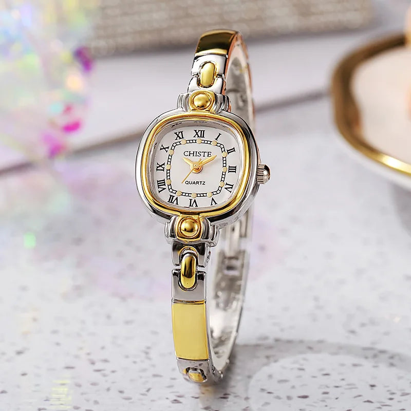 Fashion Women's Square Quartz Watches Gold Fine Strap Bracelet Wristwatch Girls Clock Gifts Relojes Female Clock Dropshipping