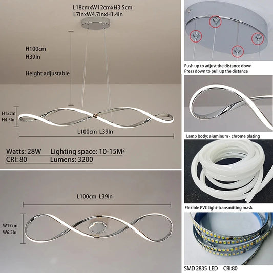 Modern glass home decor led lights pendant, lamps for living room Chandeliers M2