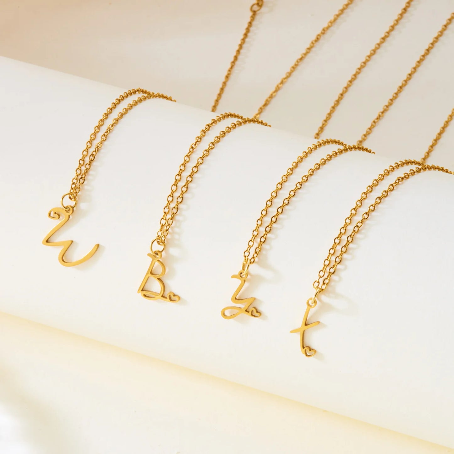Fashion Stainless Steel A-Z Initial Letter Necklace For Women Elegant Gold Color 26 Alphabet Pendant Jewelry Girls Birthday Gift