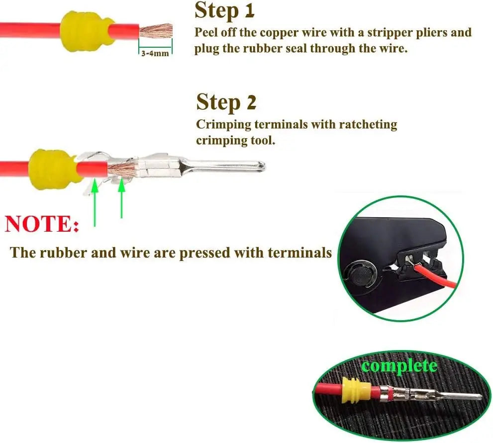 1/2/3/4 pin connector kit, 10 Kit Car Auto Electrical Connectors Series Terminals Water Resisted for Car, Truck, Boat