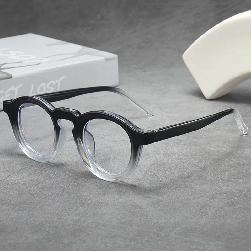 JNPCXI Classic Retro Glasses Frame Men Women Ultralight Round Small Frame Anti Blue Light Transparent Lens Eyeglasses