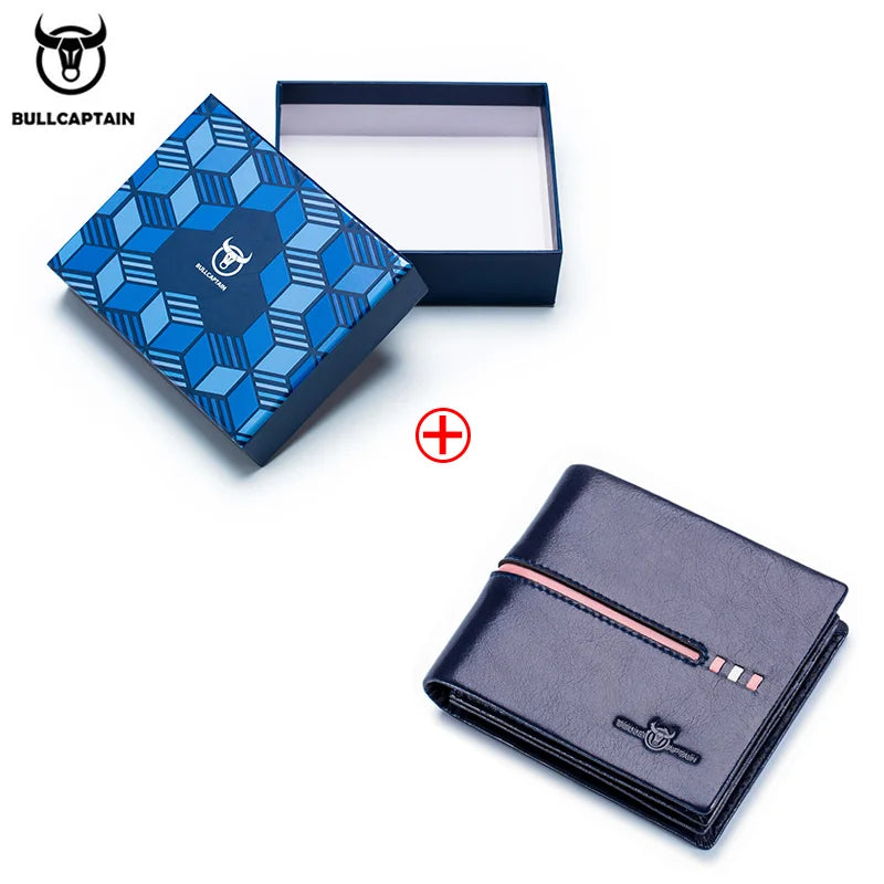 BULLCAPTAIN Genuine Leather Wallet Male Brand Designer Business Wallet Multi-function Storage Purse Rfid Card Package Wallet Men