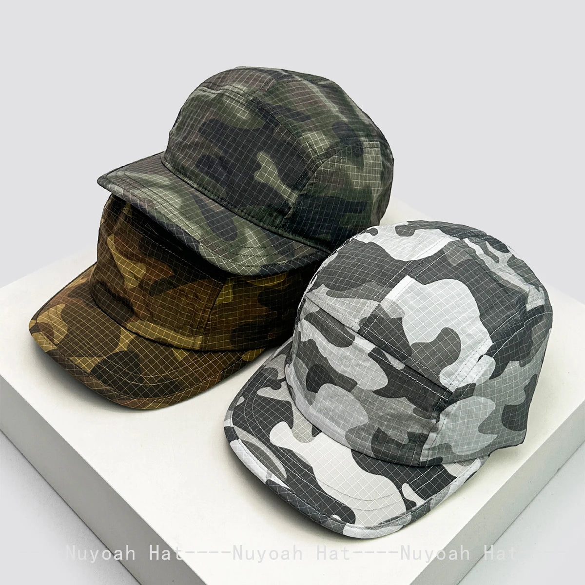 New Unisex Personal CAMO Solid Baseball Hats Sunshade Quick Drying Breathable Short Eave Peaked Caps Versatile ins Fashion Retro