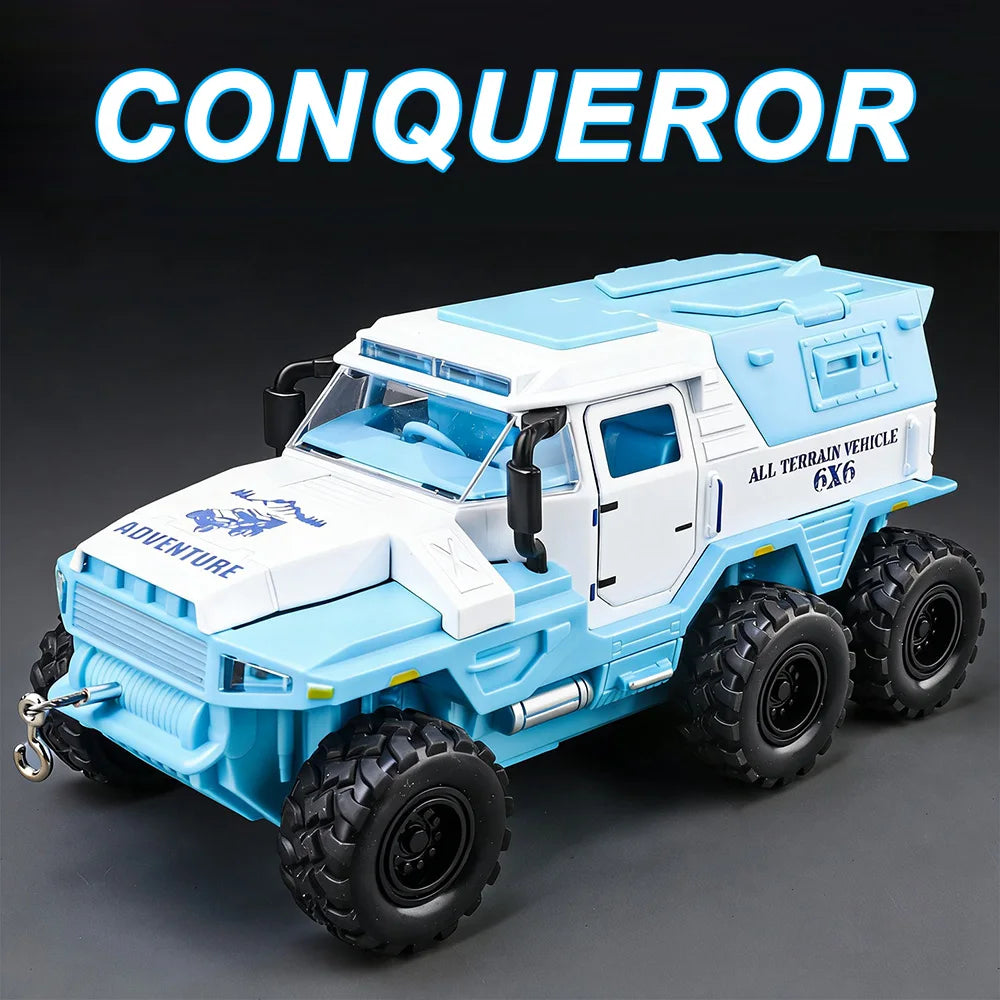1:32 Conqueror Dongfeng Mengshi Car Model Alloy Diecast Toys Doors Opened Rubber Tire Pull Back Vehices for Friend Holiday Gifts