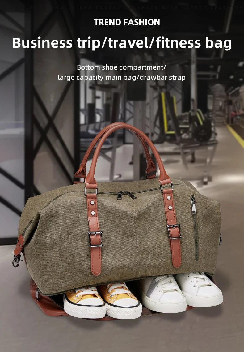 SWISS MILITARY Handheld Travel Retro Bag Canvas Multifunctional Anti-Theft Bag