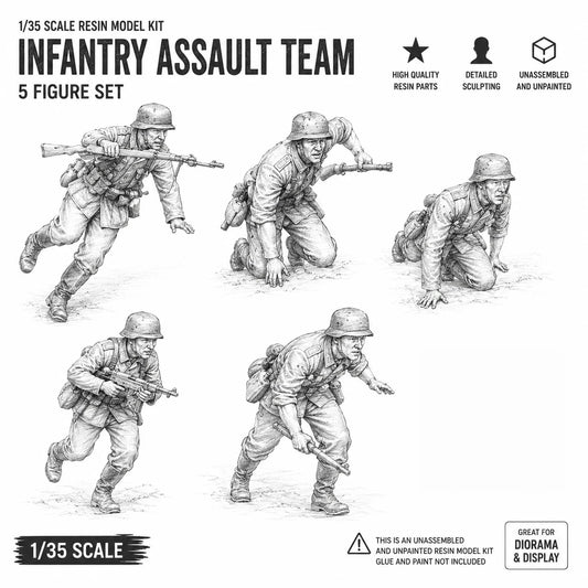 1: 35 Resin Model Kit Tank Soldier 5 Characters Model Scene Layout Toy Model