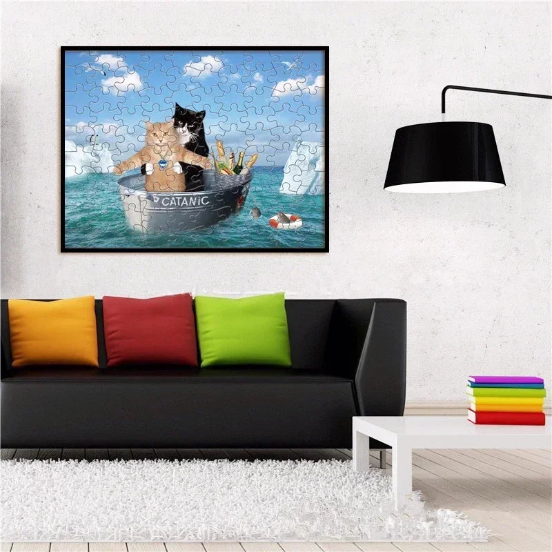 28.5*21.5cm Paper Jigsaw Puzzle 100 Pieces Animals Adult Stress Relief Children Educational Entertainment Toys Christmas Gift