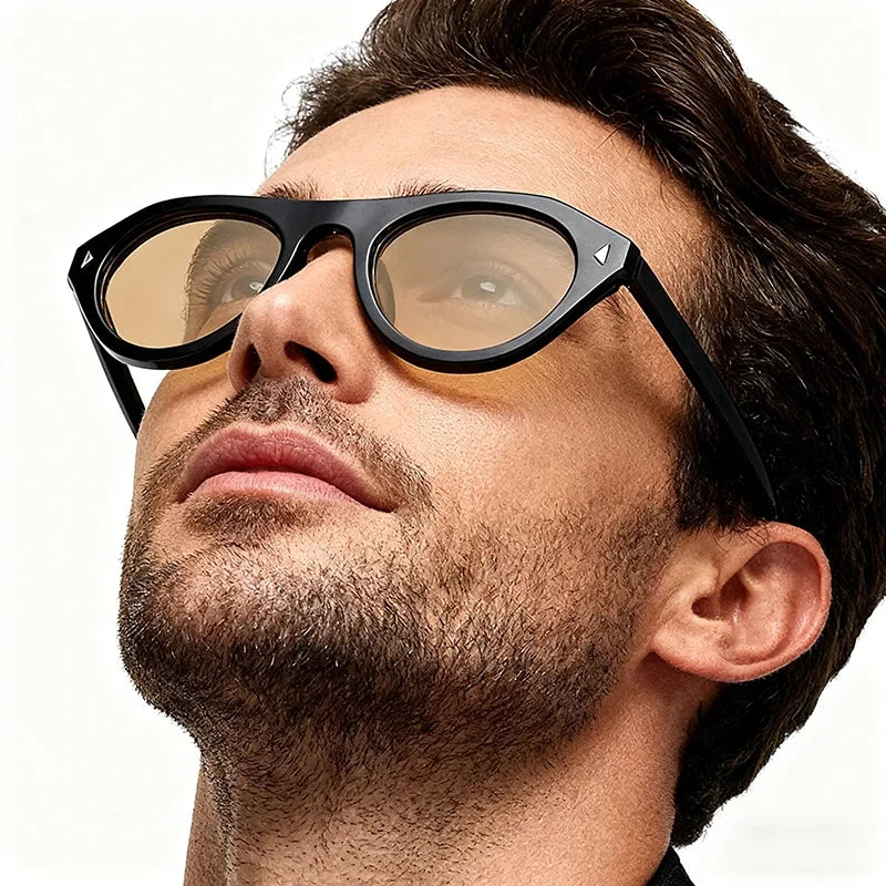 JNPCXI Fashion Cat Eye Sunglasses for Men Women Vintage Punk SunGlasses Men's Unisex Eyewear Steampunk Rivet UV400