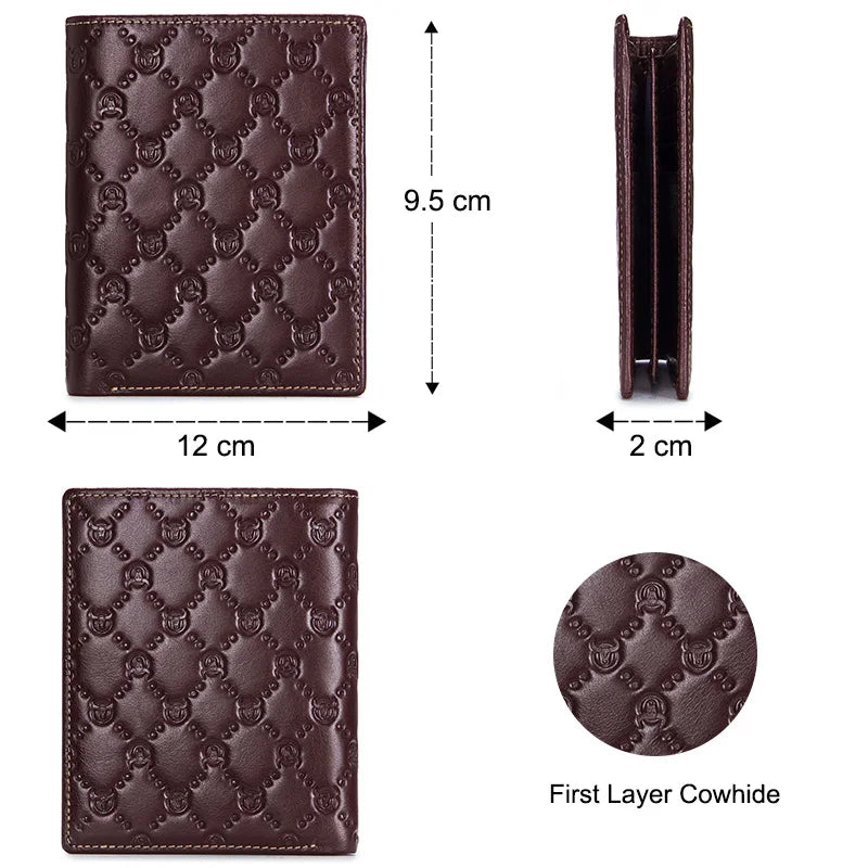 BULLCAPTAIN New Leather Men's Wallet Fashion Creative Pattern Wallet Small Mini Card Holder RFID Wallet Men 0204H