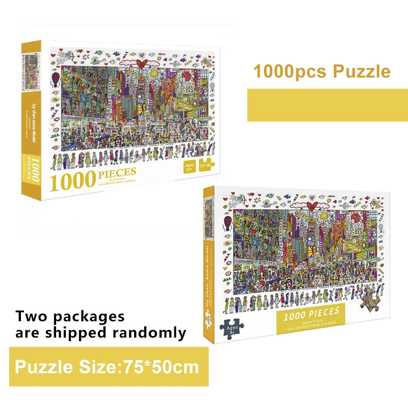 Adult 1000pcs Puzzle Times Square High Difficulty Decompression Girl Educational Toys Birthday Christmas Gift Educational Toys