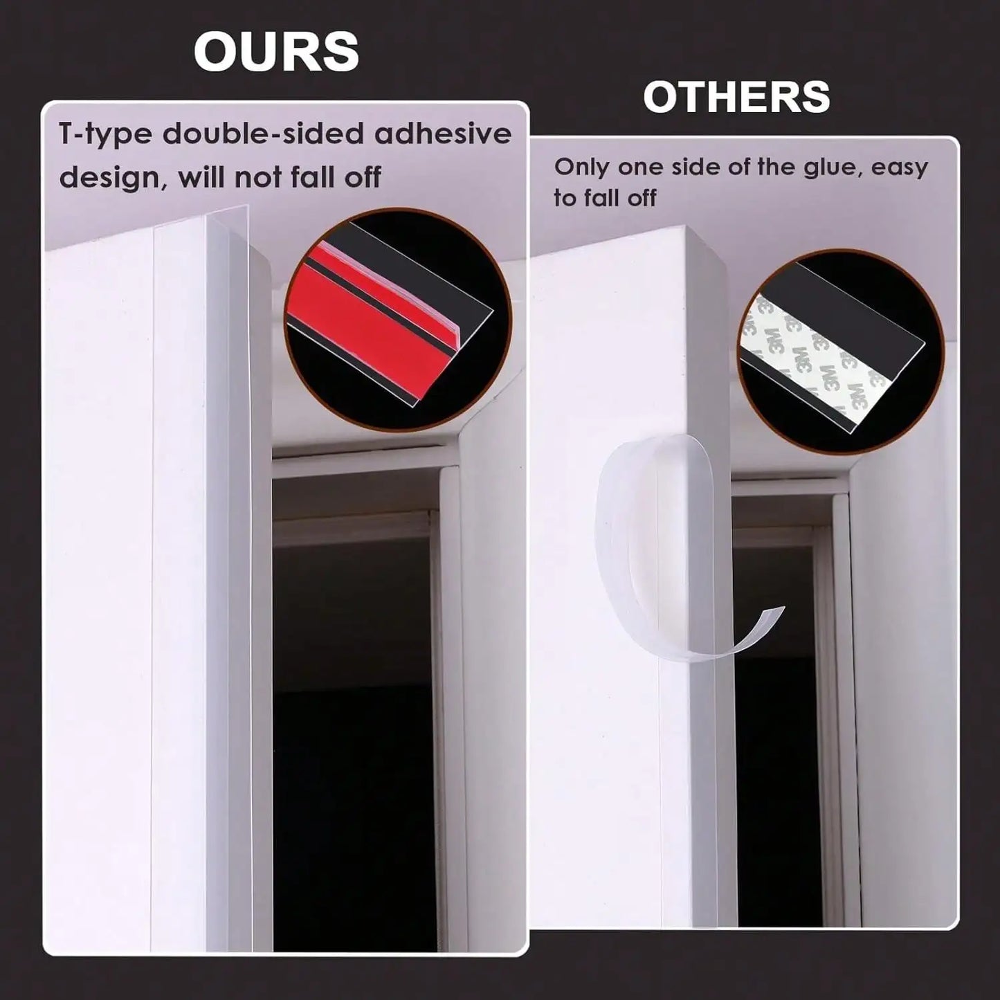 T-Shaped Clear Silicone Seal Strip For Door & Windows Gaps,Weather Stripping Door Seal Strip Draft Stopper For Side Of Door