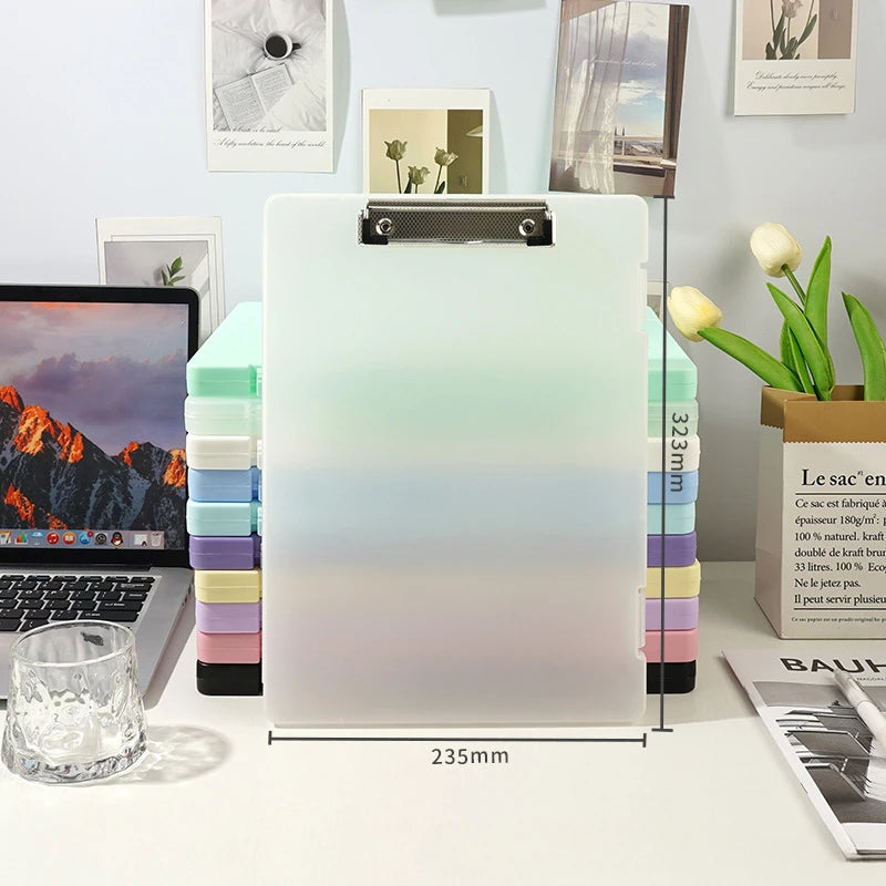 Durable Plastic A4 File Organizer with Clip, Large Capacity, Multi-Functional Document Holder for Students & Office Use
