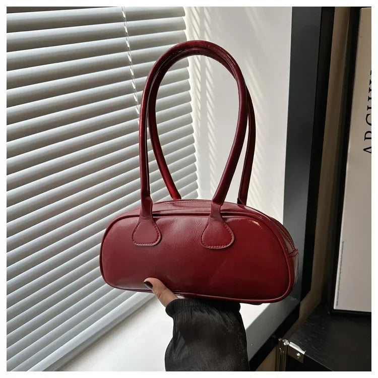 Advanced Sense Retro Pu Zipper Ladies Shoulder Bags Light Luxury Bags for Women