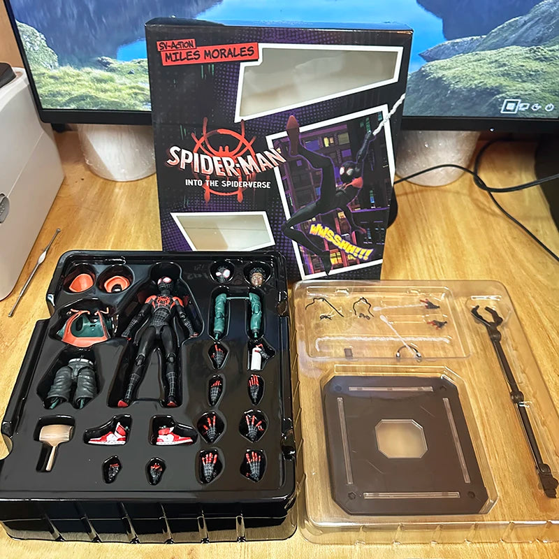 Miles Sentinel Peter Parker Sv Spider Verse Noir Action Figures PVC Collects 03
