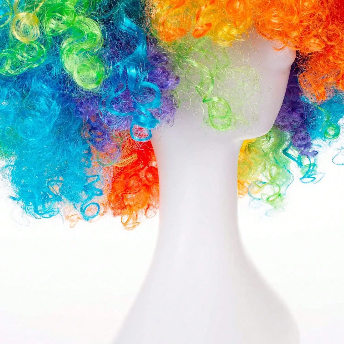 Colorful Clown Wig Afro Curly Synthetic Cosplay for Men Women Mardi Gras Christmas Party Wig Red Green Yellow Blue Wig Clown