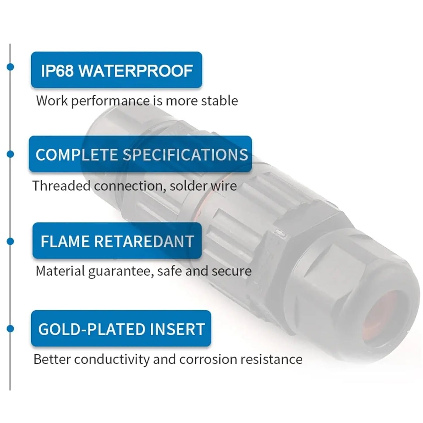 1PCS IP68 I/T Shape Waterproof Connector 2/3/5 Pin Wire Connectors Quick Screw Connect Push-in Terminals Electric Junction Box