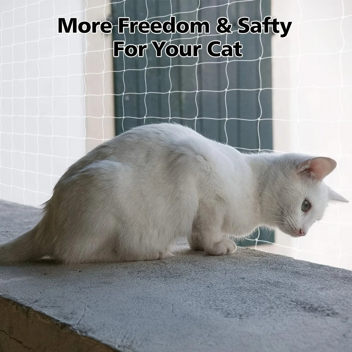 1pc Different Sizes Transparent Cat Safety Net for Balcony and Stairs - Prevents Pet Falls and Escapes
