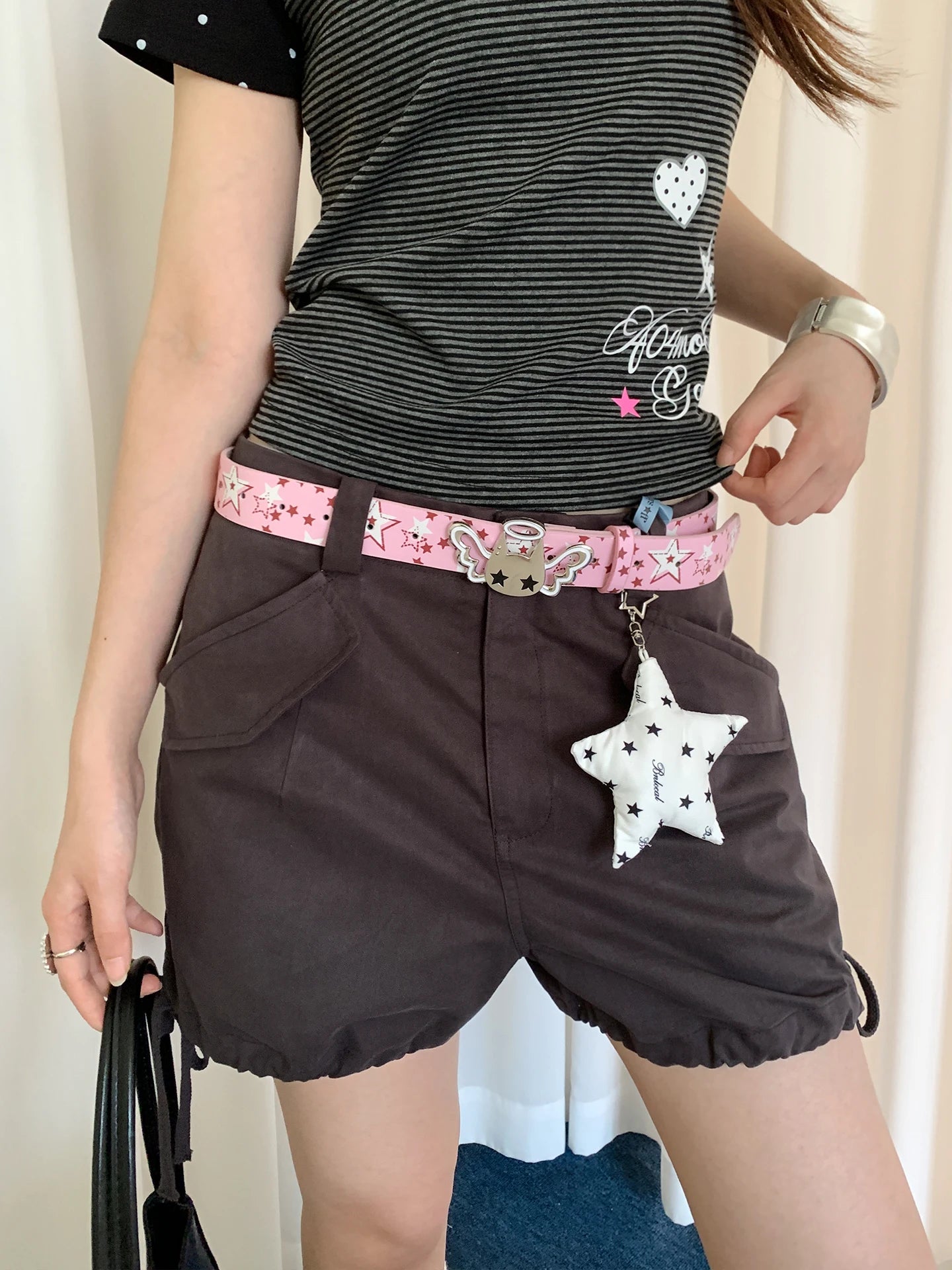 Y2K Millennium Style Star Belt Women's Niche Subculture Style Cartoon Belt Decoration For Skirts And Jeans Belt