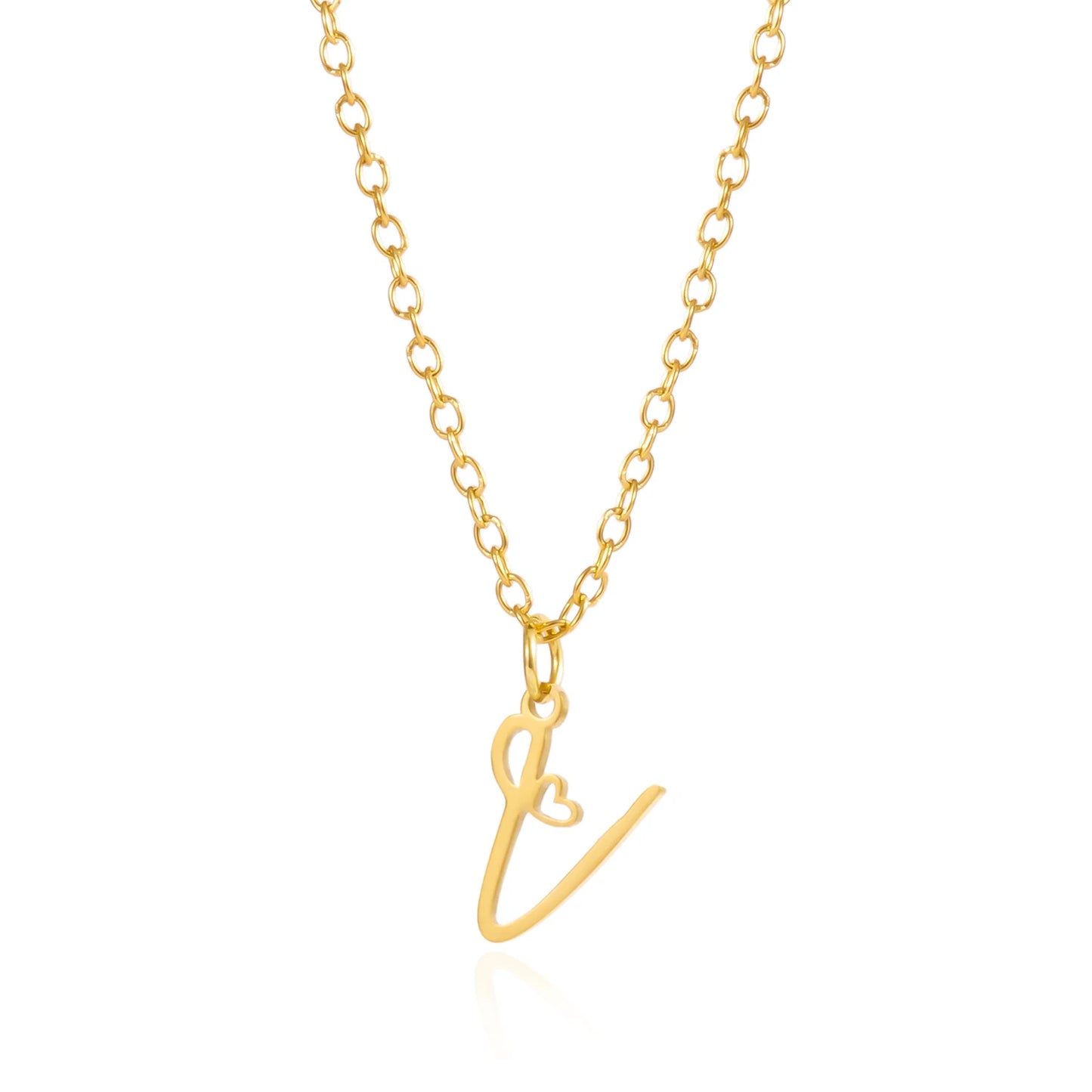Fashion Stainless Steel A-Z Initial Letter Necklace For Women Elegant Gold Color 26 Alphabet Pendant Jewelry Girls Birthday Gift
