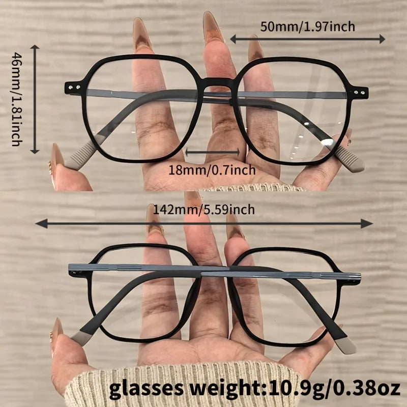 3 Pairs of Unisex Casual Retro Square Full Frame Reading Glasses Lightweight with A Prescription of+1.0X To+4.0X