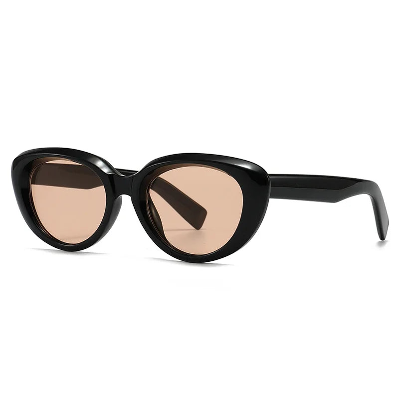 JNPCXI New Vintage Cat Eye Women Sunglasses Fashion Rivets Men Tea Shades UV400 Trending Sun Glasses