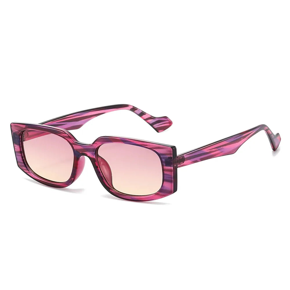 JNPCXI New Rectangle Sunglasses Women Fashion Stripe Gradient Men Sun Glasses Shades UV400